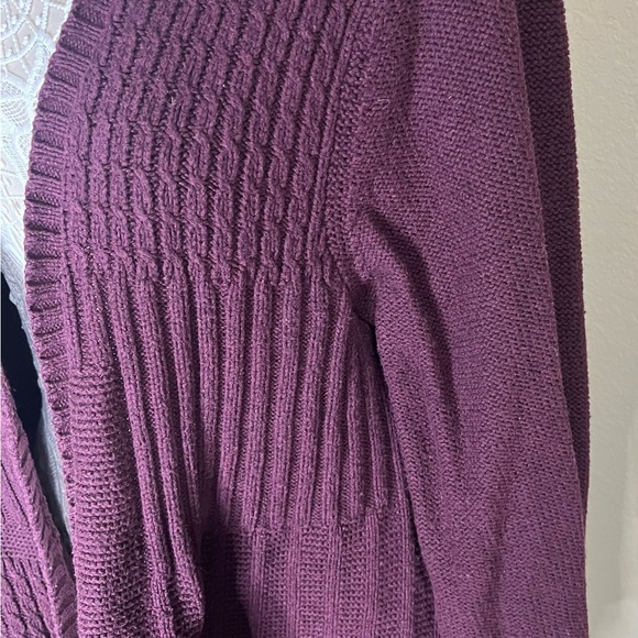J. Jill Purple Ribbed Knit Cozy Cardigan Sweater, Classic Casual- Acadamia, Work - Picture 2 of 11